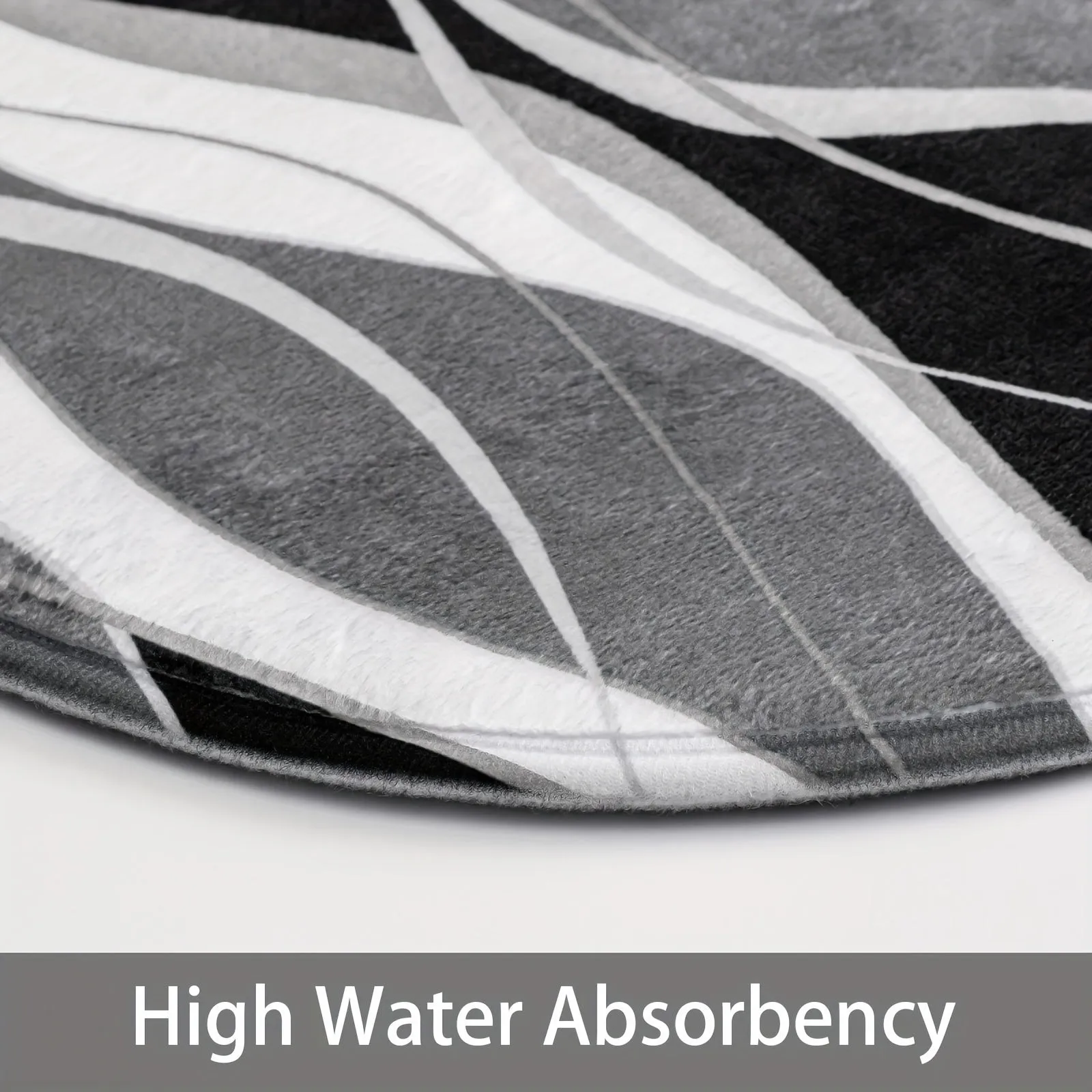 1/4pcs Abstract Grey Lines Printed Shower Curtain Set, Waterproof Shower Curtain, Bathroom Rug, Toilet U-Shape Mat, Toilet Lid Cover Pad, Modern Bathroom Decor Accessories