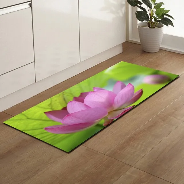 Free Shipping Blue Lotus Banyo Paspas Anti Slip Bath Mat Door Floor Tapete Banheiro Carpet For Toliet Non Slip Alfombra Bano