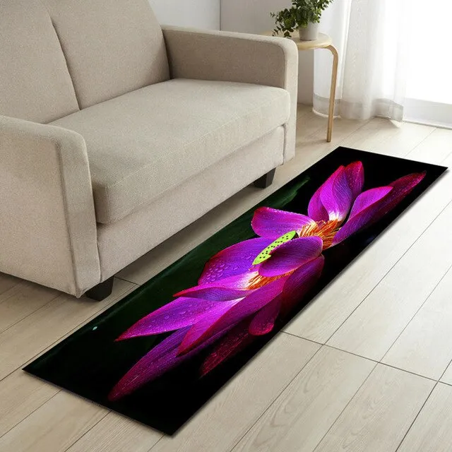 Free Shipping Blue Lotus Banyo Paspas Anti Slip Bath Mat Door Floor Tapete Banheiro Carpet For Toliet Non Slip Alfombra Bano