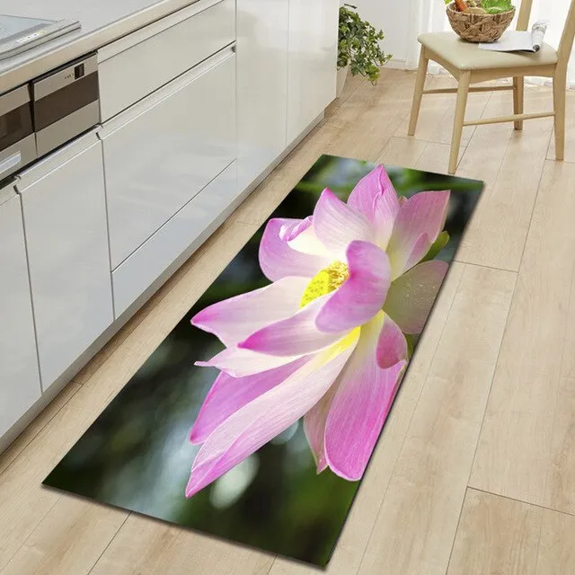 Free Shipping Blue Lotus Banyo Paspas Anti Slip Bath Mat Door Floor Tapete Banheiro Carpet For Toliet Non Slip Alfombra Bano