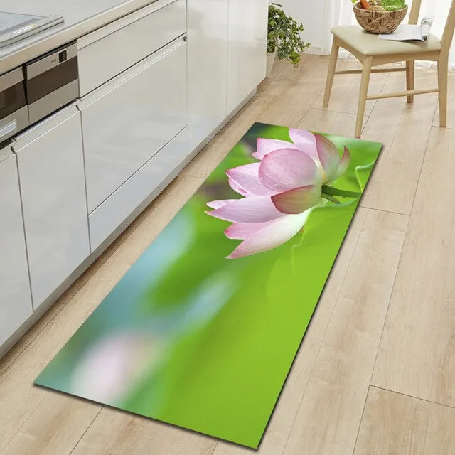 Free Shipping Blue Lotus Banyo Paspas Anti Slip Bath Mat Door Floor Tapete Banheiro Carpet For Toliet Non Slip Alfombra Bano