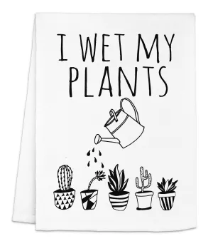 I Wet My Plants - Dish Towels - White