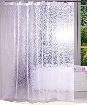 Kuber Industries Shower Curtain & Bathmat Set | Non-Slip Bath mats for Bathroom | Easy-Slide Curtains | Polyester Curtain or Bathmat for Bath Décor | YF141-3T | 6 Pcs Set | Multicolor