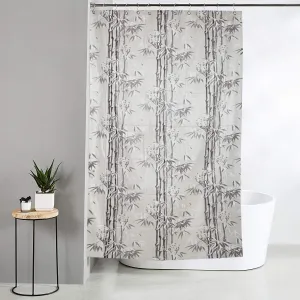 Kuber Industries Shower Curtain & Bathmat Set | Non-Slip Bath mats for Bathroom | Easy-Slide Curtains | Polyester Curtain or Bathmat for Bath Décor | YX0140-3T | 12 Pcs Set | Multicolor