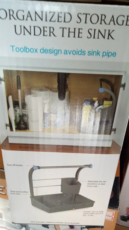 Polder Under Sink Cleaning Supplies Organizer/Storage Caddy (Gray)