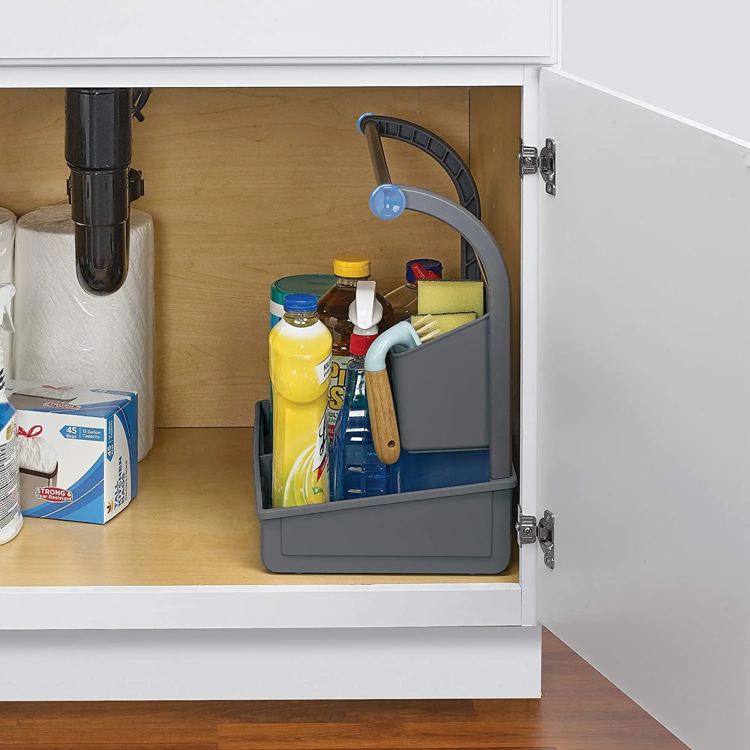 Polder Under Sink Cleaning Supplies Organizer/Storage Caddy (Gray)