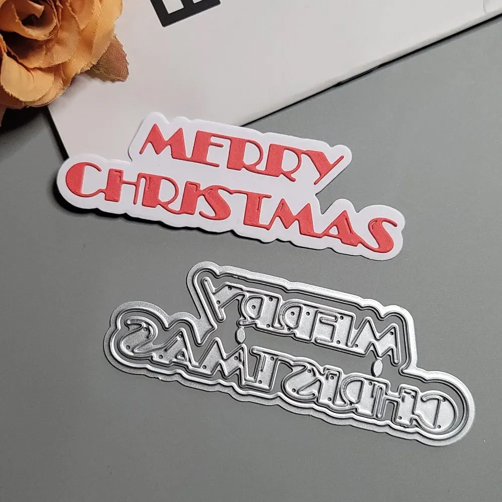 Printable Heaven Large Cutting Die -  Merry Christmas (2pcs) (W084-S)