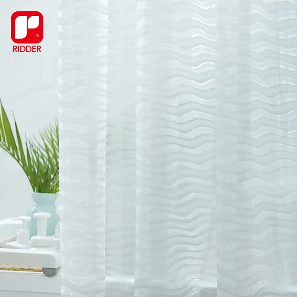 RIDDER EVA Shower Curtain Waterproof Shower Curtain translucent with Rust Proof Grommets Free punching,Shower Curtain Rod Kit