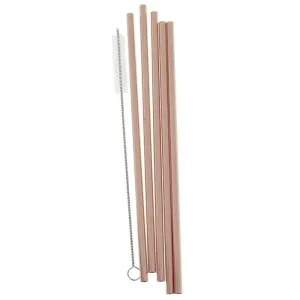 ROSE GOLD STAINLESS STEEL STRAWS