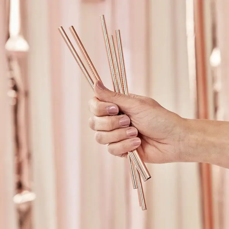 ROSE GOLD STAINLESS STEEL STRAWS